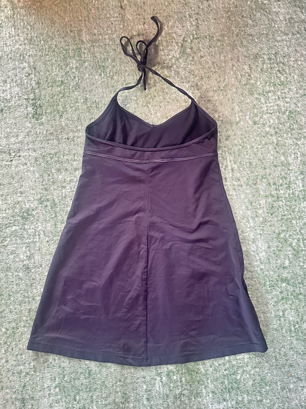 OXOX Brand VNTG. Swim Halter Top/Mini Dress V-Neck Adjustable Tie at Neck Black - Picture 2 of 6